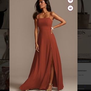 David’s Bridal Chiffon Bridesmaid Dress - Cinnamon